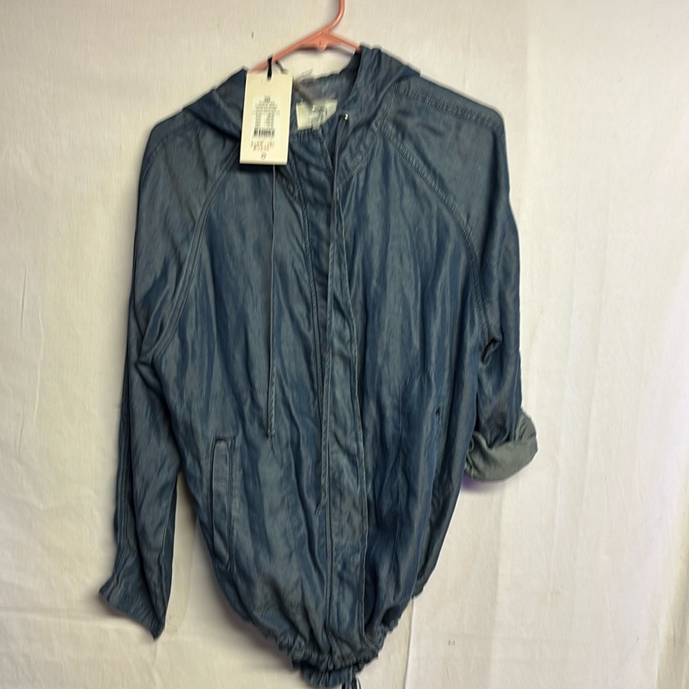 NWT Numph Anthropologie Women’s Cathinica Sapphire Light Hooded Coat Size Small